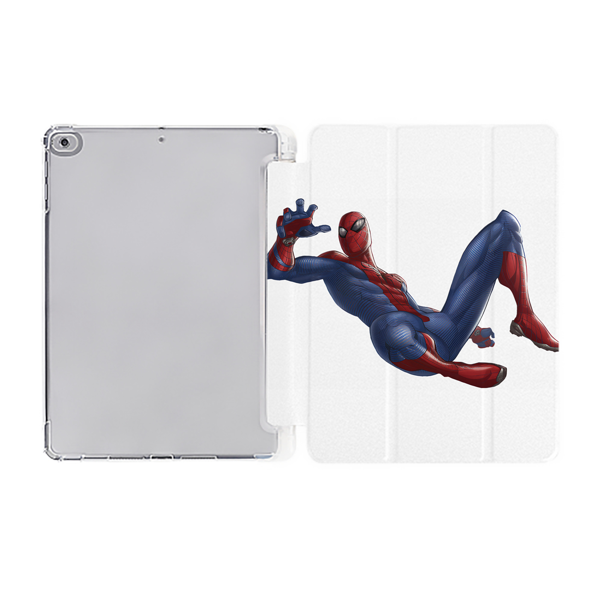 Spider Man スパイダーマン IPad ケース ペン収納付き 三つ折りスタンド PUレザー×シリコン 対応機種9.5/10.5/10.9インチ